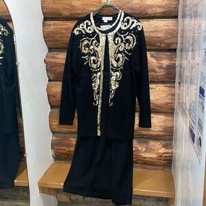 ♠️Vintage Outlander Lambswool/rabbit fur/nylon 2 piece XXL dress set